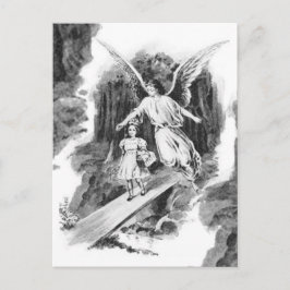 Postal Ángel Protegiendo A Un Niño Chica