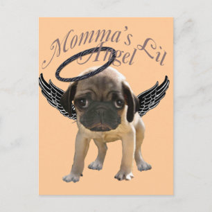 Postal Angel Pug bebé