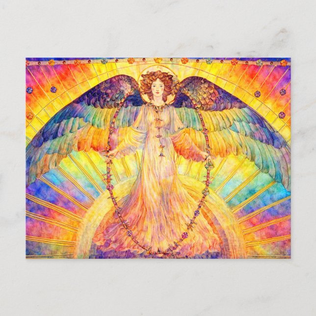 Postal Ángel Retro Morning Glory (Anverso)