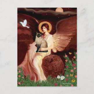 Postal Ángel sentado - Punto de foca gato siamés