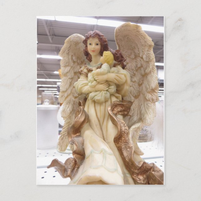 Postal Ángel sosteniendo un niño (Anverso)