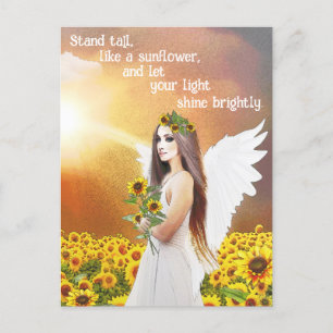 Postal Angel Sunflower Stand Tall Cita Bella Arte