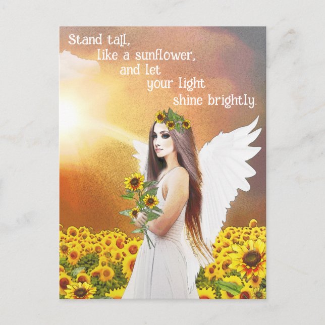 Postal Angel Sunflower Stand Tall Cita Bella Arte (Anverso)