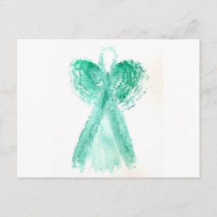 Postal Ángel Verde azulado 2 de Kolleen
