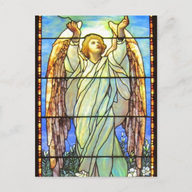 Postal Ángel, Vidrio Manchado, (Anverso)