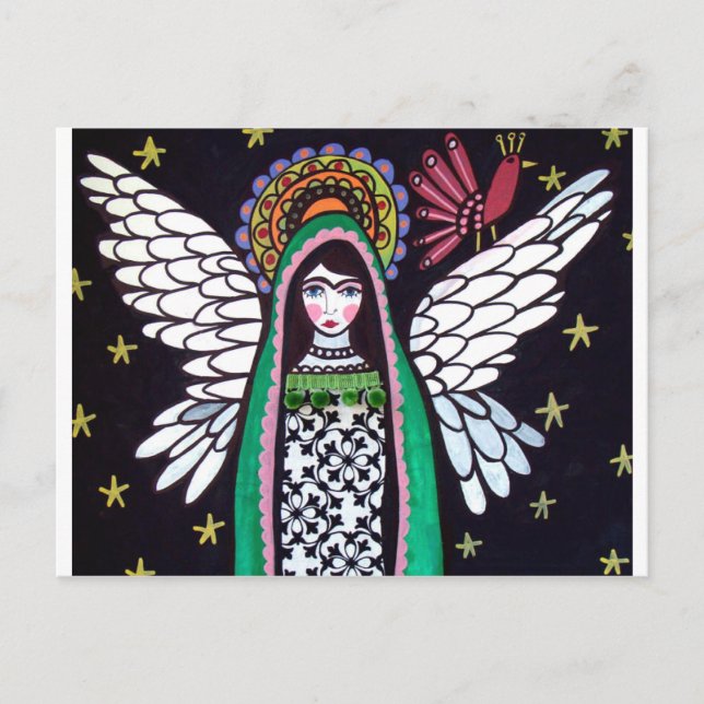 Postal Ángel Virgen de Guadalupe Arte de Heather Galler (Anverso)