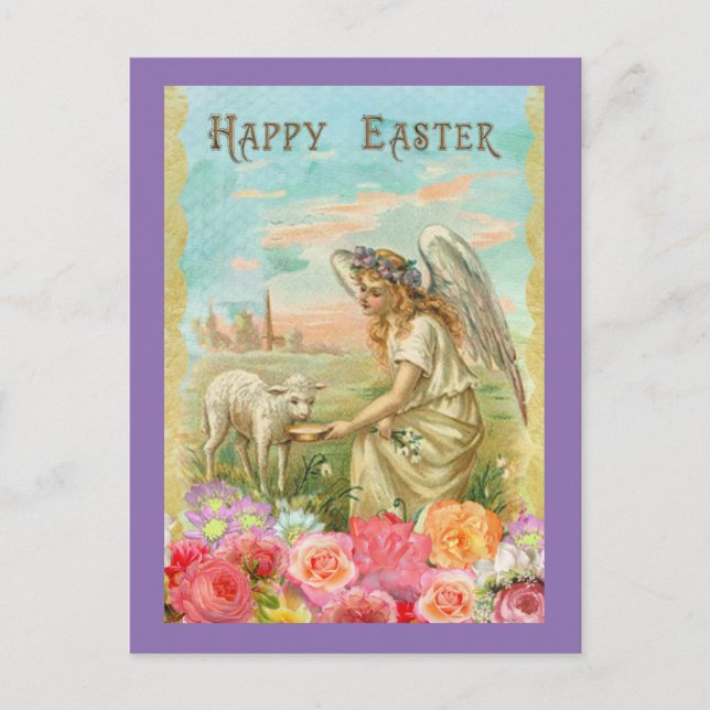 Postal Ángel Y Cordero Vintage (Anverso)