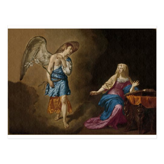 Postal Ángel y Maria del anuncio