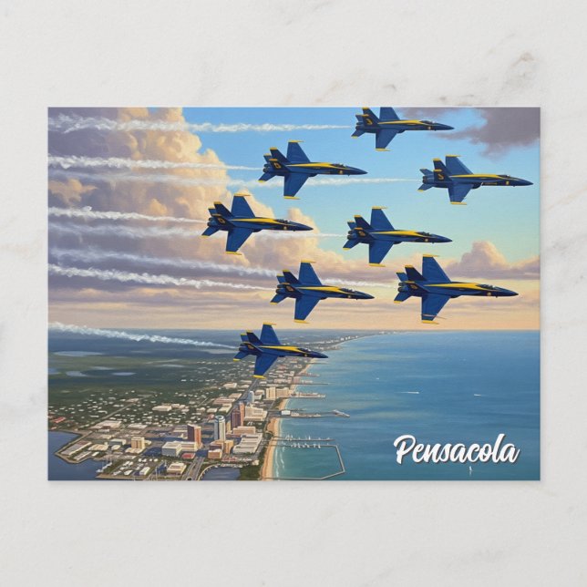 Postal Ángeles azules en Pensacola Florida (Anverso)