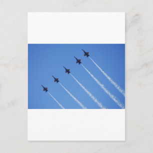 Postal Ángeles azules en vuelo