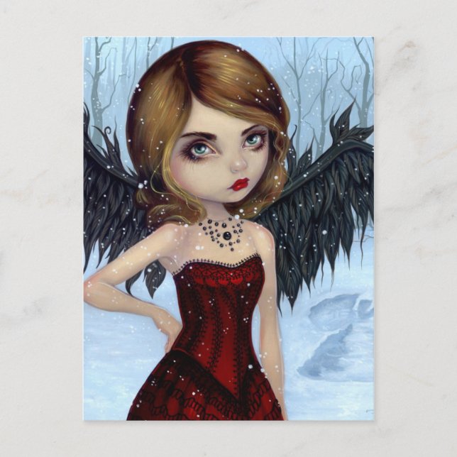 Postal "Ángeles de la nieve" (Anverso)