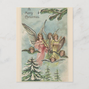 Postal Ángeles de Navidad Vintage