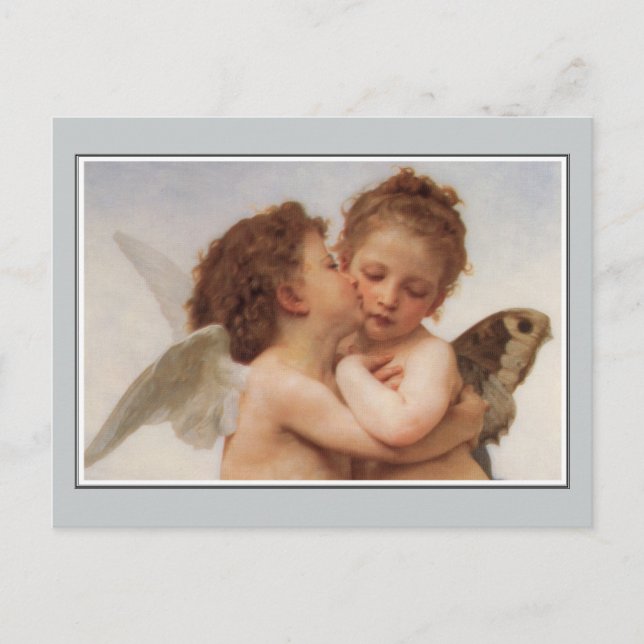 Postal Ángeles, el primer beso de Bouguereau (Anverso)