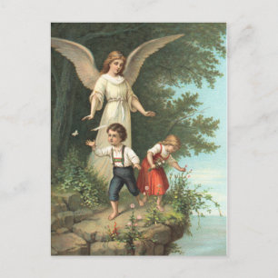 Postal Ángeles gel de protección niño y dos