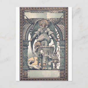 Postal Ángeles guardianes con niño Jesús