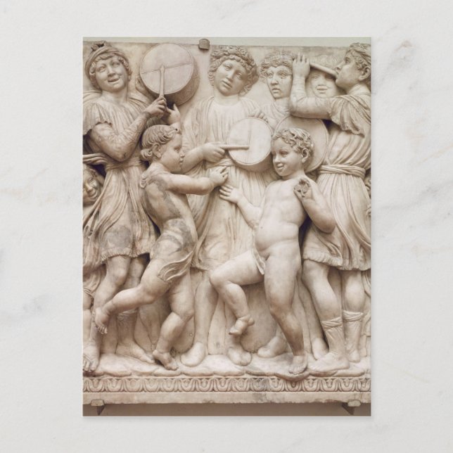 Postal Ángeles musicales, alivio de la Cantoria (Anverso)