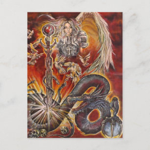 Postal Ángeles y dragones
