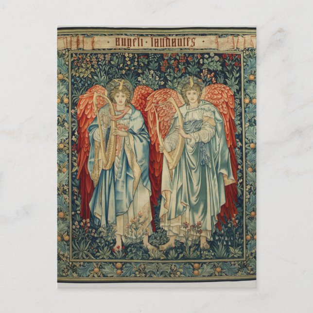 Postal Angeli Laudantes de Sir Edward Burne-Jones Postcar (Anverso)