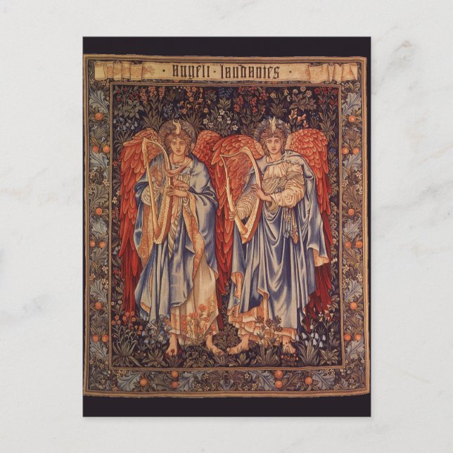 Postal Angeli Laudantes de Sir Edward Coley Burne Jones (Anverso)