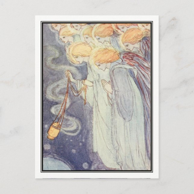 Postal Angels de época por Florence Harrison (Anverso)