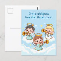 Angels de Guardian de árboles jugando trompetas