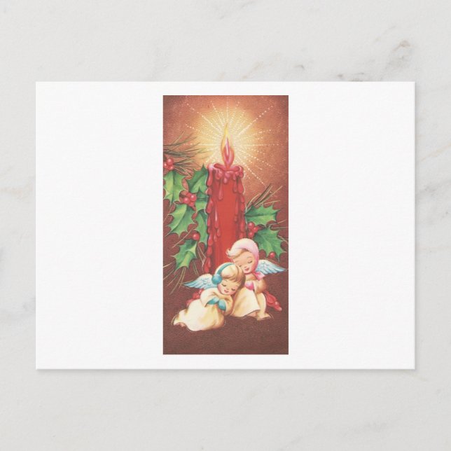 Postal Angels de velas de vintage (Anverso)