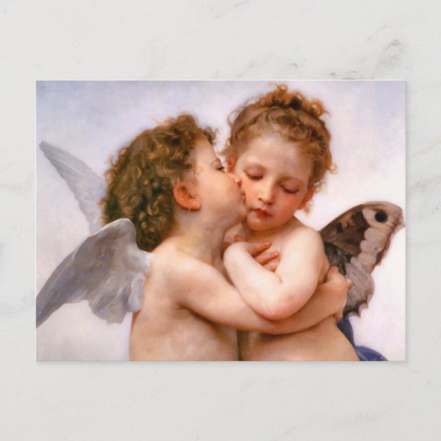 Postal Angels First Kiss, Bouguereau (Anverso)
