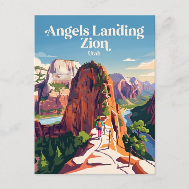 Postal Angels Landing Zion EE. UU. (Anverso)