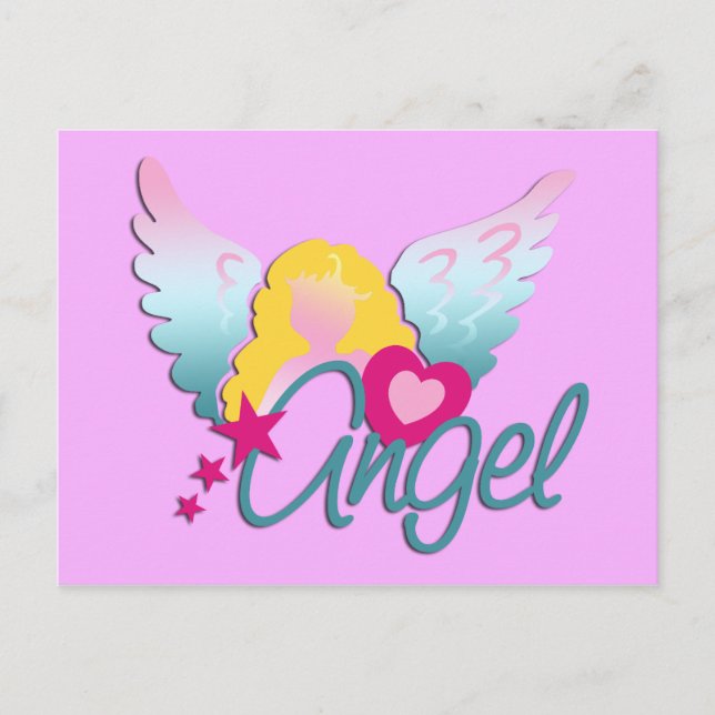 Postal Angels Love | rosa claro (Anverso)