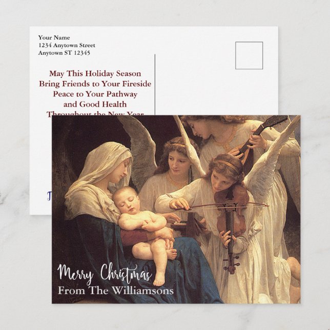 Postal Angels Serenade Mary Vintage Navidad Personalizada (Anverso / Reverso)