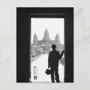 Postal Angkor Camboya, Puerta y Persona Angkor Wat