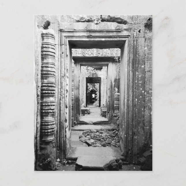 Postal Angkor Camboya, puertas Preah Khan (Anverso)