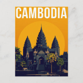 Postal Angkor Wat Cambodia Retro
