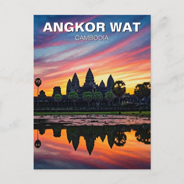 Postal Angkor Wat Cambodia Sunset (Anverso)