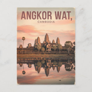 Postal Angkor Wat Cambodia Vintage