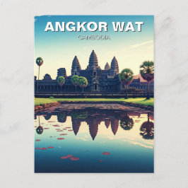 Postal Angkor Wat Camboya al amanecer