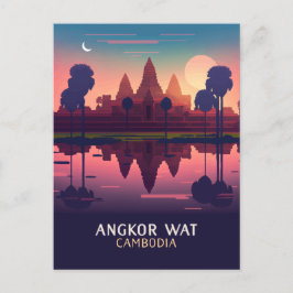 Postal Angkor Wat Sunrise Camboya Siem Reap Retro
