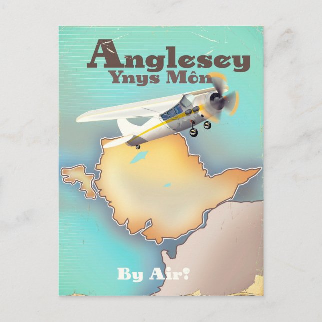 Postal Anglesea, cartel de viaje de estilo vintage (Anverso)