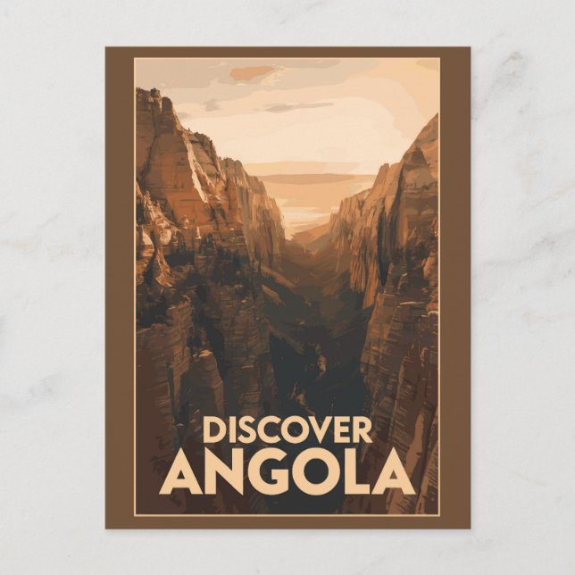 Postal Angola Lubango Viaje de arte Vintage (Anverso)