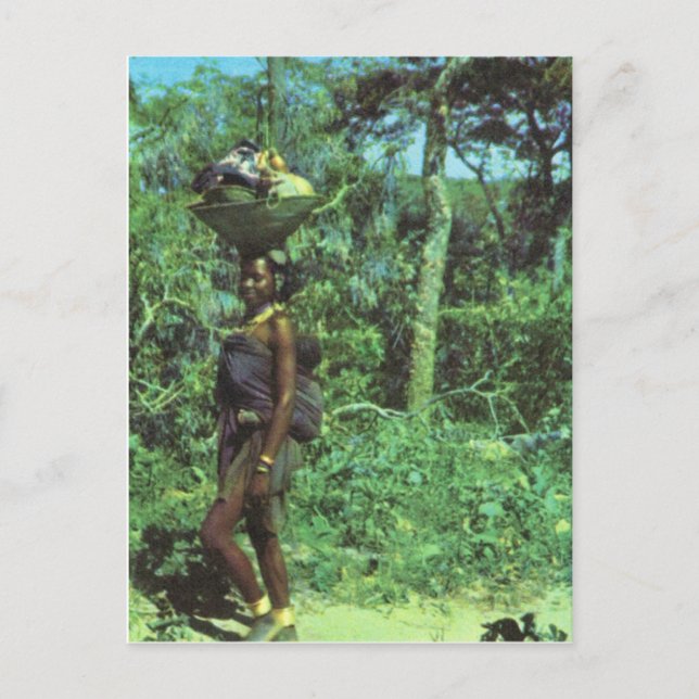 Postal Angola: Mujer regresando del mercado (Anverso)