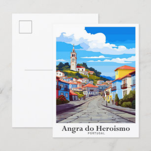 Postal Angra do Heroismo Portugal Viaje Arte Vintage