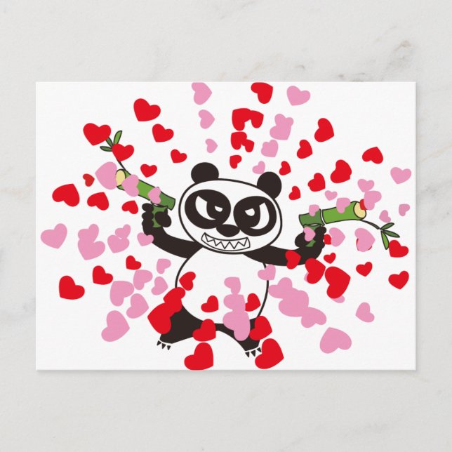 Postal Angry Face Panda Love (Anverso)