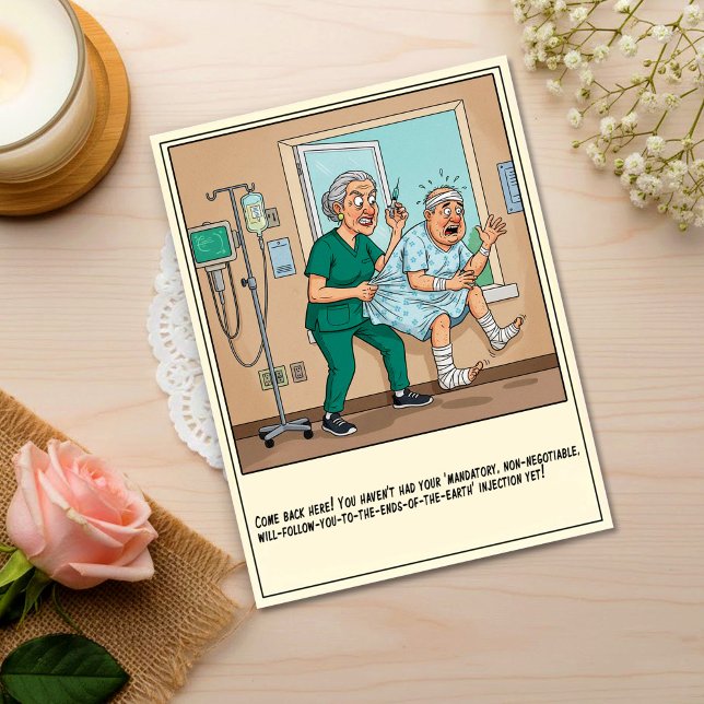 Postal Angry Nurse Stops Patient Window Escape Get Well (Subido por el creador)