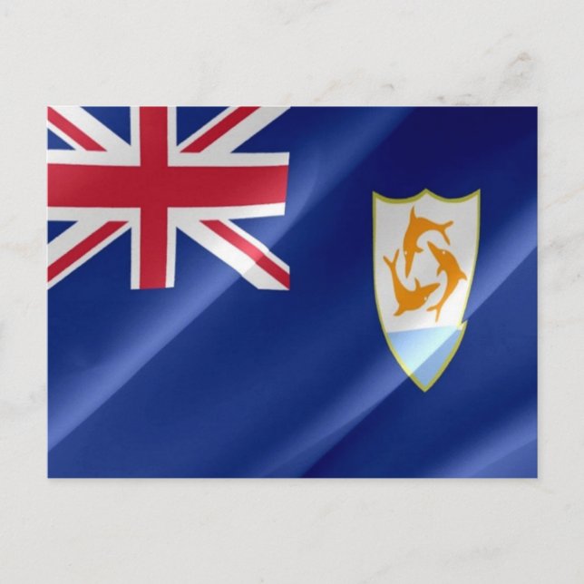 Postal Anguila - Bandera ondeando - (Anverso)