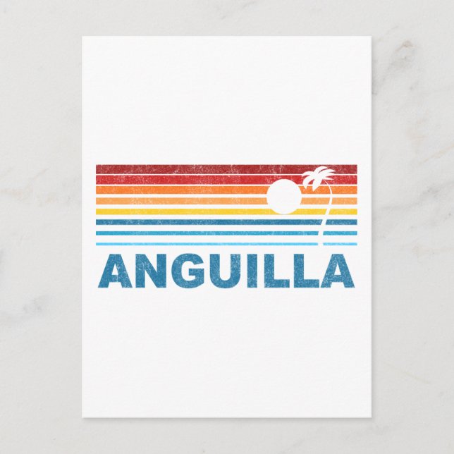 Postal Anguila del árbol de palmas retro (Anverso)