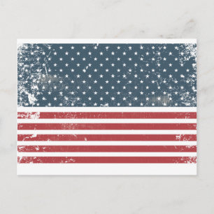 Postal angustiada bandera estadounidense