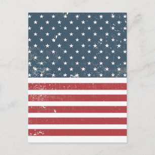 Postal angustiada bandera estadounidense