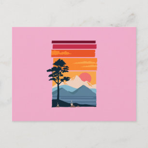 Postal Anhelo Retro Paseo Atardecer Montaña Belleza De La