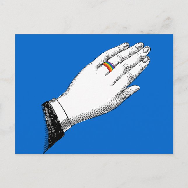 POSTAL ANILLO DE BODA DE ORGULLO (Anverso)