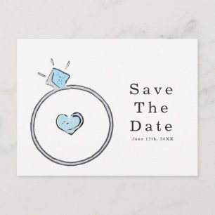 Postal Anillo de Compromiso de Boda Caprichoso Save The D
